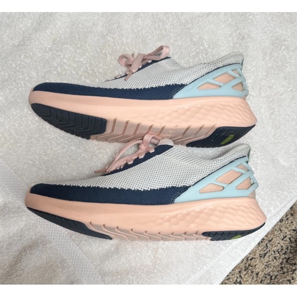 Kizik Athens Bahama Sneaker Women 9.5 Men 8 White Blue Hands Free Slip On Shoes - Picture 8 of 12